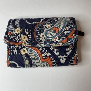 VERA BRADLEY MARRAKESH Tri-Fold  Wallet Blue Orange  5.5 x 4